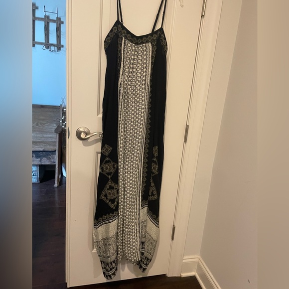 Free People Hazel Mixed Print Jumpsuit Onesie Jumper One Piece Boho Wide Leg M - Picture 2 of 8